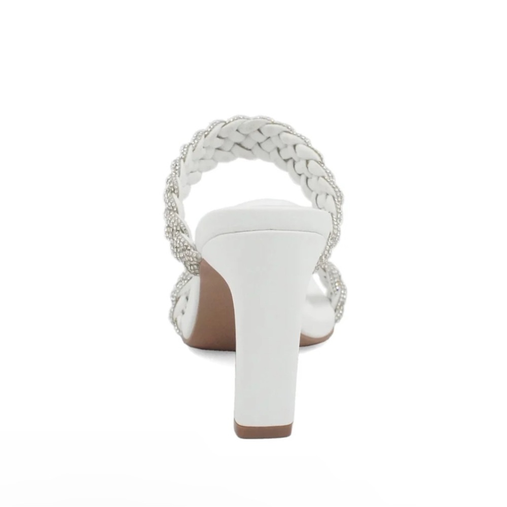 Glamorous White/Clear Rhinestone Heel Sandals - Picture 5 of 6